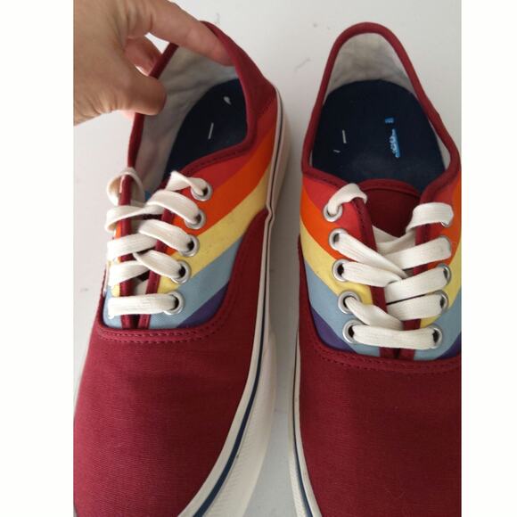Vans Rad Rush burgundy & rainbow Skateboard shoes Newer size 9.5 W/8M Newer - Picture 3 of 7